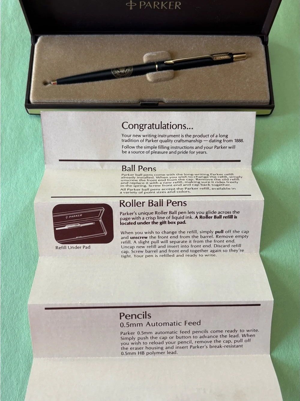 Parker Black and Gold Trim Ballpoint Pen in Presentation Box